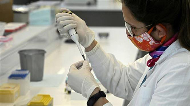  Nghiên cứu viên thử nghiệm vaccine của Oxford/AstraZeneca. Ảnh: Getty Images/TTXVN