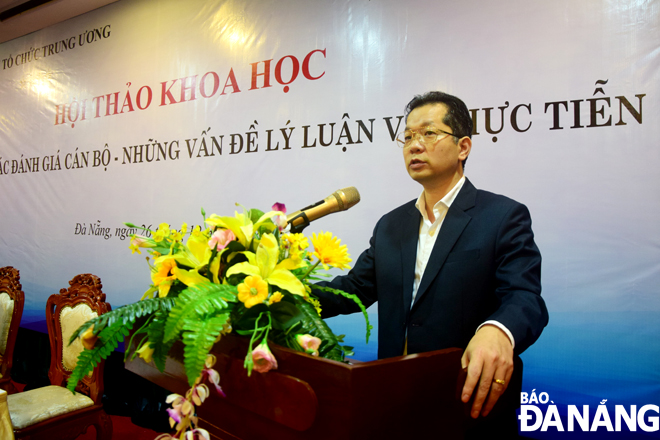 Bí thư Thành ủy Nguyễn Văn Quảng phát biểu tại hội thảo. Ảnh: TRỌNG HUY
