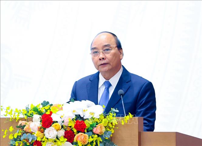 Thủ tướng Nguyễn Xuân Phúc phát biểu kết luận. Ảnh: Thống Nhất/TTXVN
