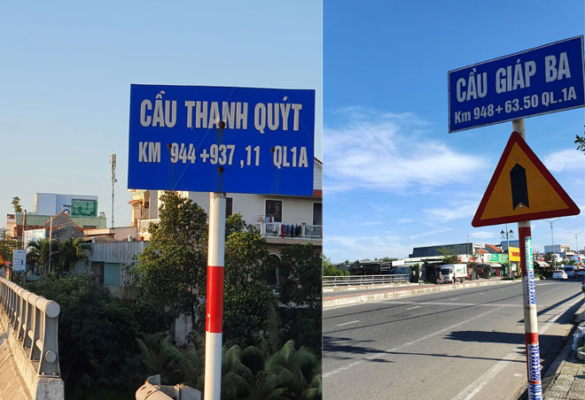 Cầu Giáp Năm nay là Thanh Quýt (ảnh trái). Cầu Giáp Ba vẫn còn, là ranh giới hai phường Điện An và Vĩnh Điện, thị xã Điện Bàn, tỉnh Quảng Nam (ảnh phải). Ảnh: V.T.L	