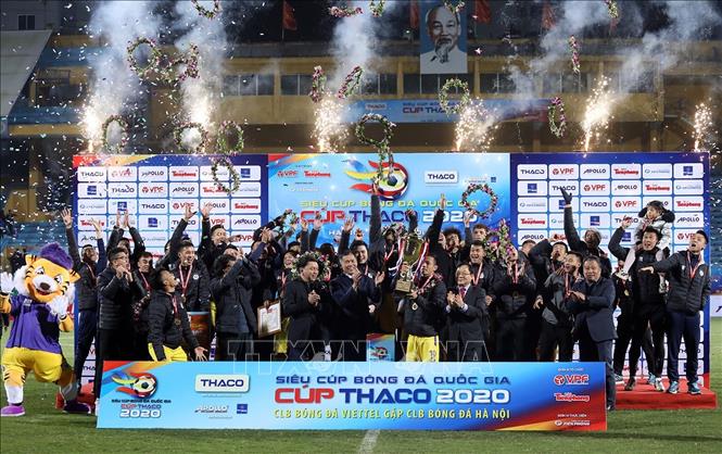 CLB Hà Nội giành Siêu cúp Quốc gia 2020. Ảnh: Phan Tuấn Anh/TTXVN
