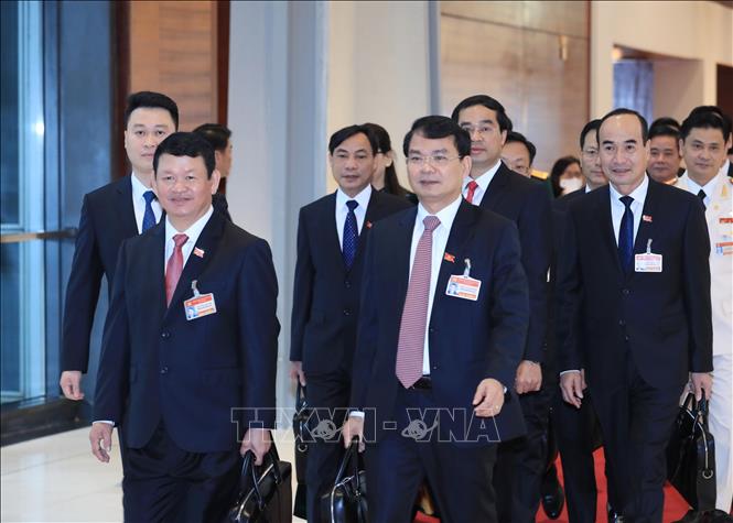 Các đại biểu đoàn Đảng bộ tỉnh Lào Cai dự phiên khai mạc Đại hội. Ảnh: TTXVN