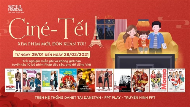 The French Institute in Việt Nam (L'Espace) will offer a free screening of French movies online from January 29 to February 28. File photo from the organiser’s Facebook page