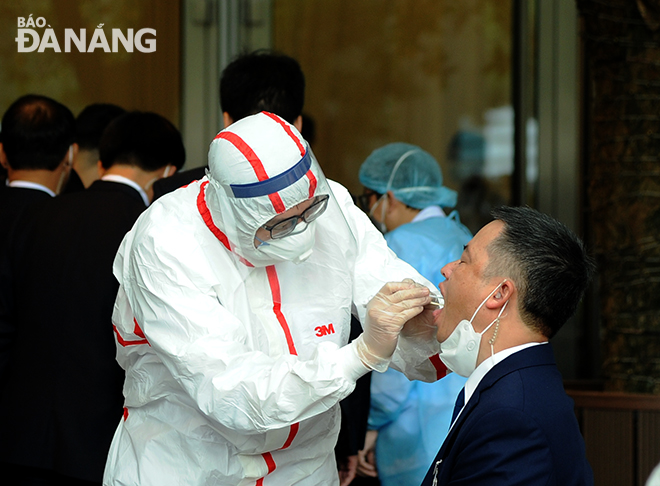 In addition to the reporters, those from security forces and organisers undergoing the test for the corronavirus