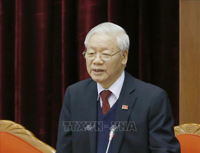 Tổng Bí thư, Chủ tịch nước Nguyễn Phú Trọng phát biểu tại hội nghị. Ảnh: TTXVN