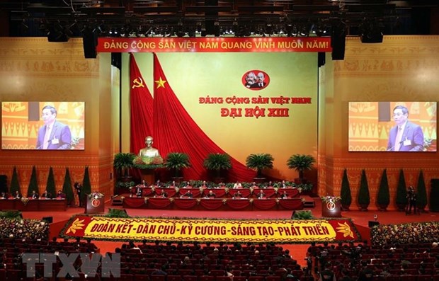 A plenary session of the 13th National Congress of CPV (Photo: VNA)