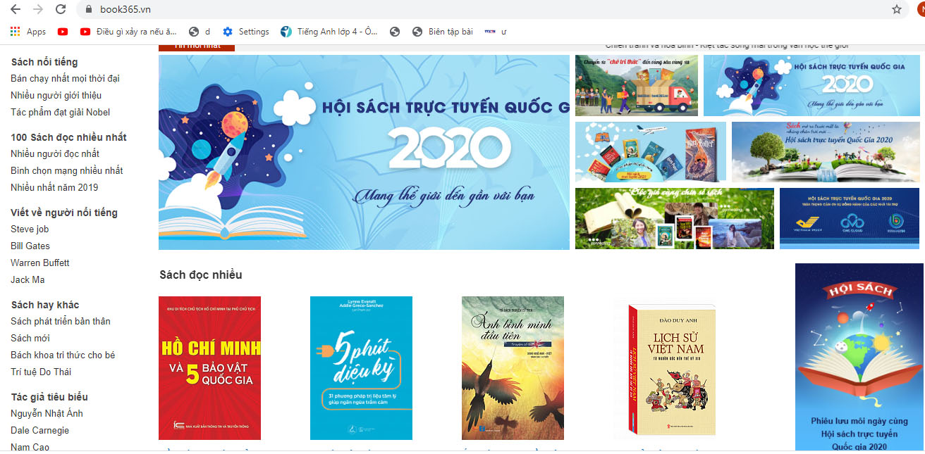 Hội sách trực tuyến quốc gia 2020 mang những cuốn sách hay với chi phí thấp cho độc giả cả nước. Ảnh tư liệu.