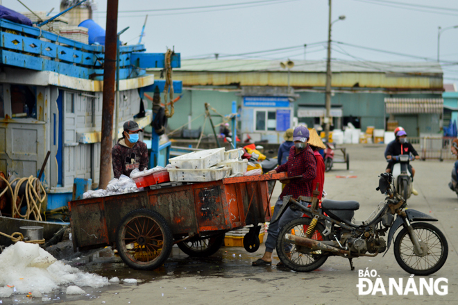 Deputy Head of the Management Board of the Tho Quang Fishing Wharf and Port Nguyen Lai said drastic measures are introduced at the wharf and the seafood wholesale market in a bid to stem the spread of the coronavirus. Most of seafood traders at the market strictly follow the city's prevention and control measures for respiratory infections.