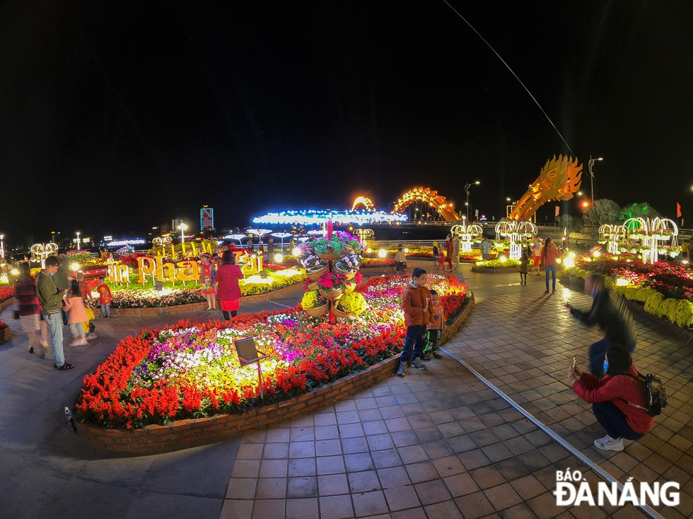 The Bach Dang Flower Street is very inviting to Da Nang people and tourists who want to record memorable moments with their family members and friends during the biggest festival in a year for the Vietnamese.