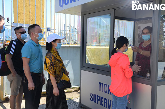 All visitors to the Da Nang Museum of Cham Sculpture being required to wear face masks and wash their hands with sanitizer gel and undergo compulsory body temperature measurements at the entrance gates.