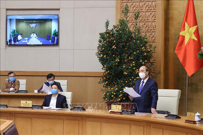  Thủ tướng Nguyễn Xuân Phúc phát biểu chỉ đạo. Ảnh: Thống Nhất/TTXVN