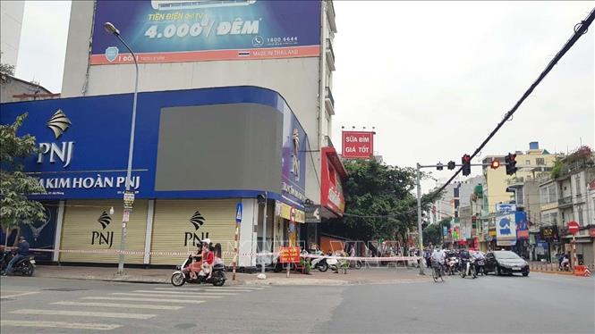 Một địa điểm trên đường Trần Nguyên Hãn, quận Lê Chân mà bệnh nhân Covid-19 tại Hải Phòng có tiếp xúc.  Ảnh: TTXVN phát