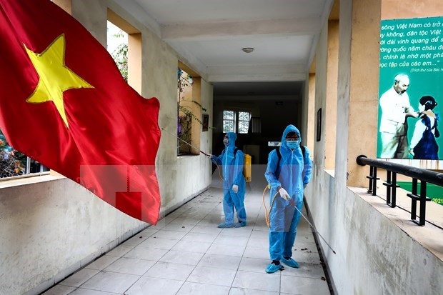 Ha Noi disinfects schools to welcome back students (Photo: VNA)