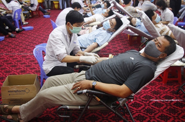 Blood donors at the campaign