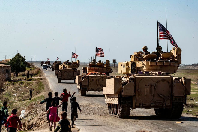 Lực lượng Mỹ tuần tra ở tỉnh Hasakah, đông bắc Syria. 		Ảnh: Daily News