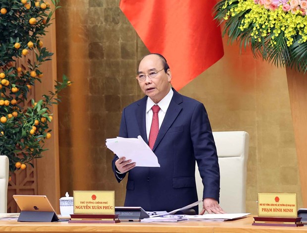 Prime Minister Nguyen Xuan Phuc addresses the Government meeting on March 2 (Photo: VNA)