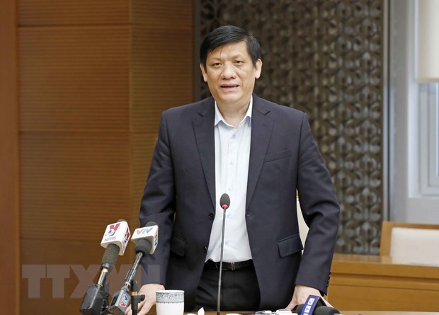 Minister of Health Nguyen Thanh Long speaks at the meeting (Photo: VNA)