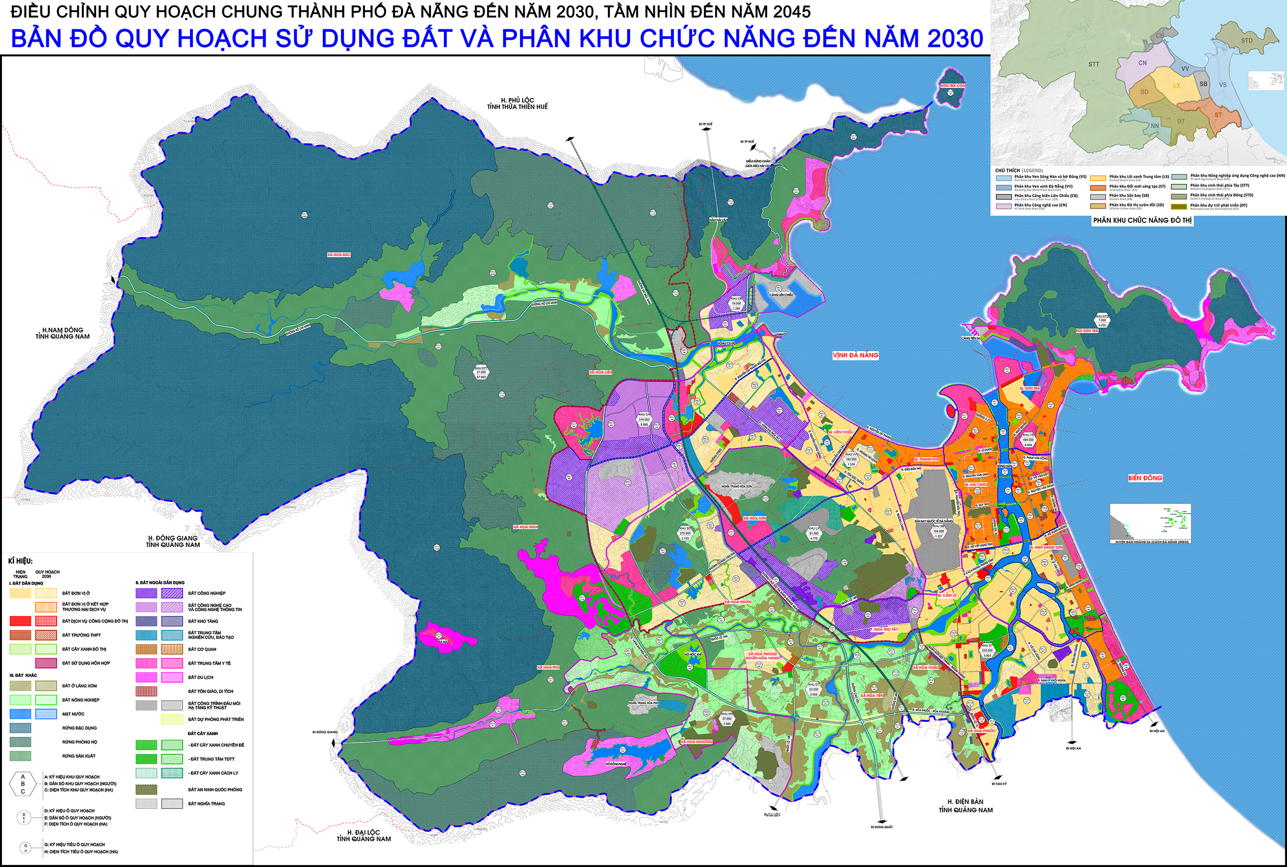 Quy hoạch sử dụng đất phân khu chức năng thành phố Đà Nẵng đến năm 2030. Ảnh: TRIỆU TÙNG	