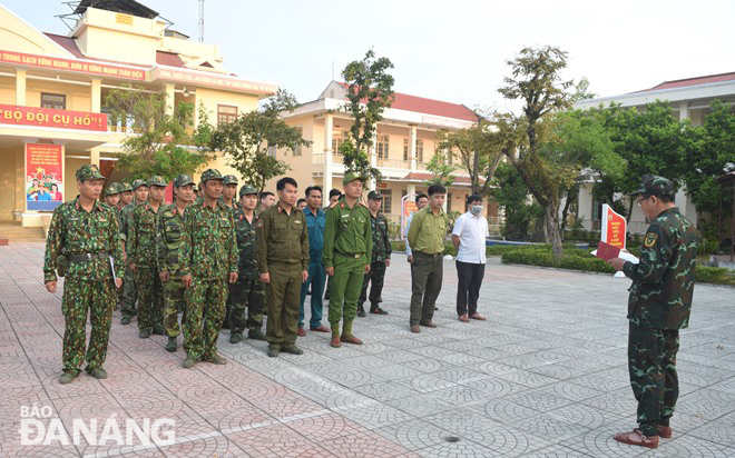 Officers and men from the municipal Military High Command and local functional bodies ready for their participation in the three-day campaign of destroying illegal gold mines