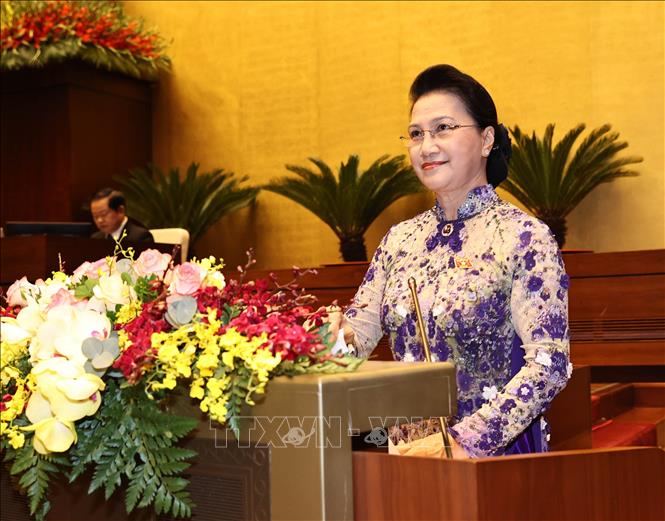  Chủ tịch Quốc hội Nguyễn Thị Kim Ngân phát biểu khai mạc. Ảnh: TTXVN