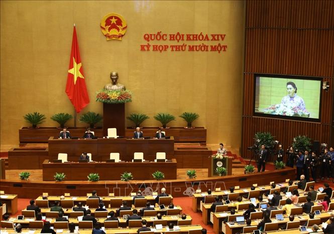 Chủ tịch Quốc hội Nguyễn Thị Kim Ngân phát biểu khai mạc. Ảnh: Văn Điệp/TTXVN