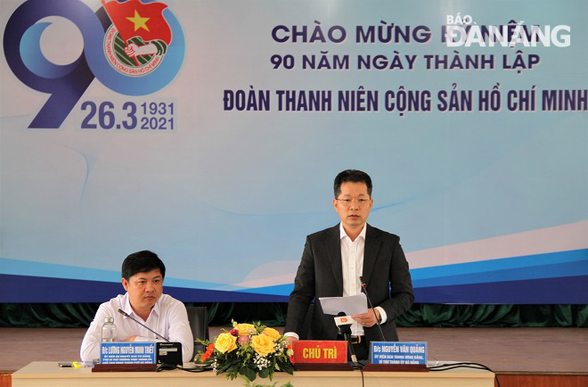 Bí thư Thành ủy Nguyễn Văn Quảng phát biểu chỉ đạo tại buổi làm việc. Ảnh: L.P