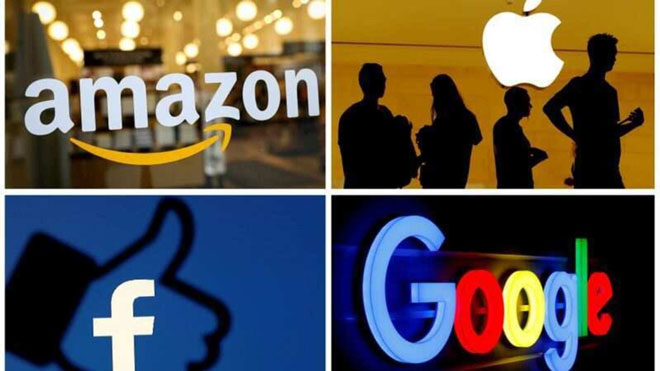 Các hãng công nghệ Amazon, Apple, Facebook và Google. Ảnh: Reuters