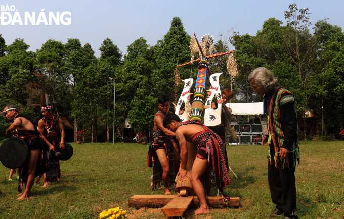  After the rituals, the pole was erected by the young people in the village.