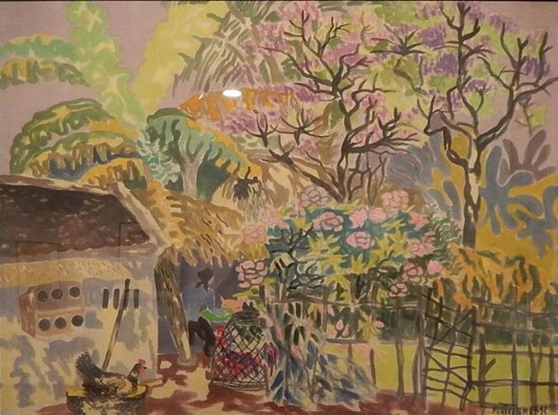 ‘San vuon’ (Backyard) by painter Pham Viet Hong Lam (Photo: thanhnien.vn)