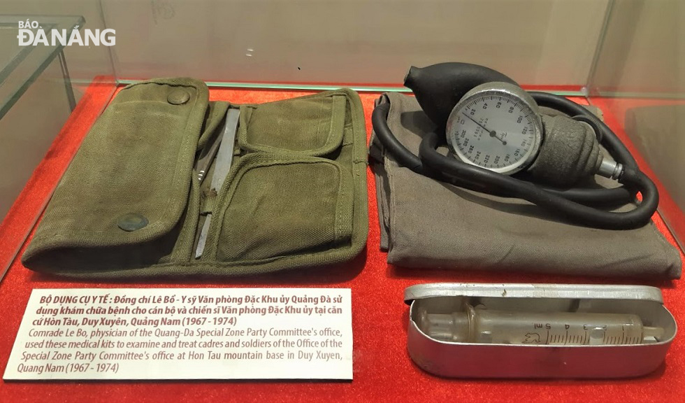 A medical kit used to examine and treat cadres and soldiers of the Special Zone Party Committee at the Hon Tau mountainous base, Duy Xuyen District, Quang Nam Province