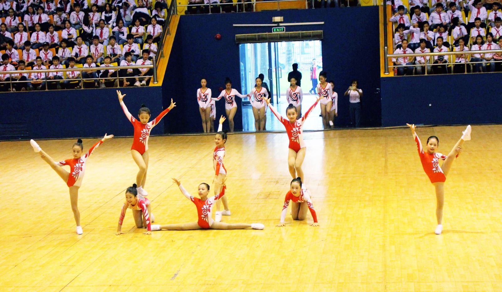 Biểu diễn Aerobic tại Lễ khai mạc Hội khỏe Phù Đổng tỉnh Vĩnh Phúc lần thứ IX. Ảnh minh họa: Nguyễn Thảo/TTXVN