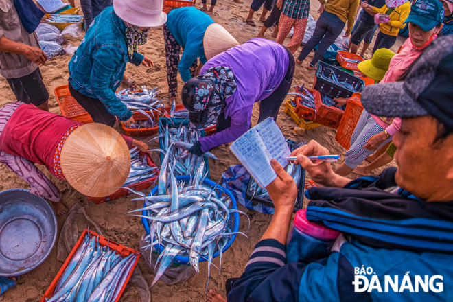 Traders rushing to carry freshly-caught seafood to traditional markets across the province