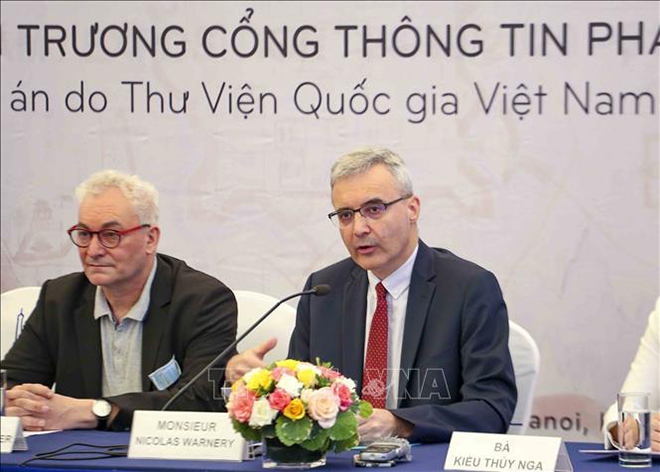 Ông Nicolas Warnery, Đại sứ Pháp tại Việt Nam phát biểu. Ảnh: Tuấn Đức/TTXVN