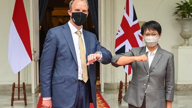 Secretary of State for Foreign, Commonwealth and Development Affairs of the UK Dominic Raab (L) and Indonesian Foreign Minister Retno Marsudi (Photo: EPA)