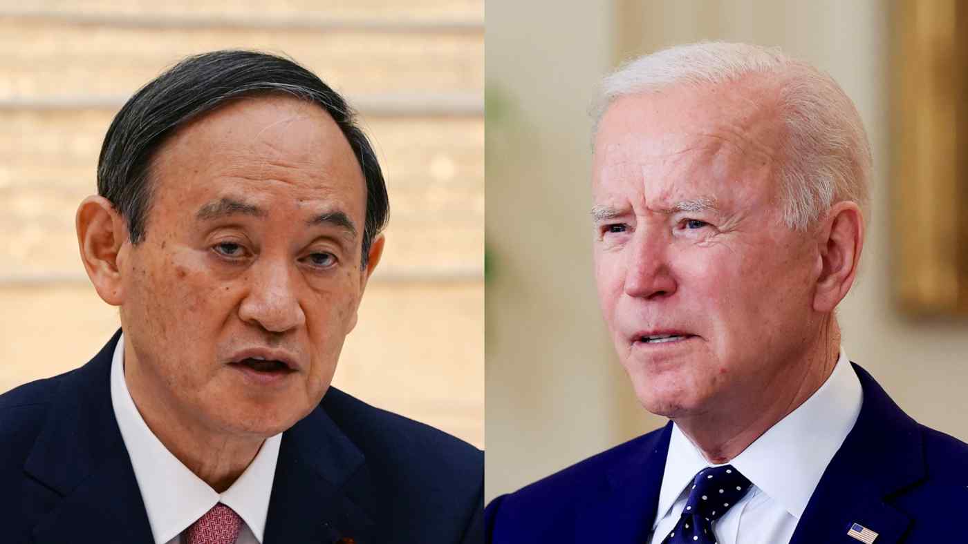 Thủ tướng Nhật Bản Suga Yoshihide (trái) nói rằng, ông muốn xây dựng “mối quan hệ tin cậy” với Tổng thống Mỹ Joe Biden. Ảnh: Reuters