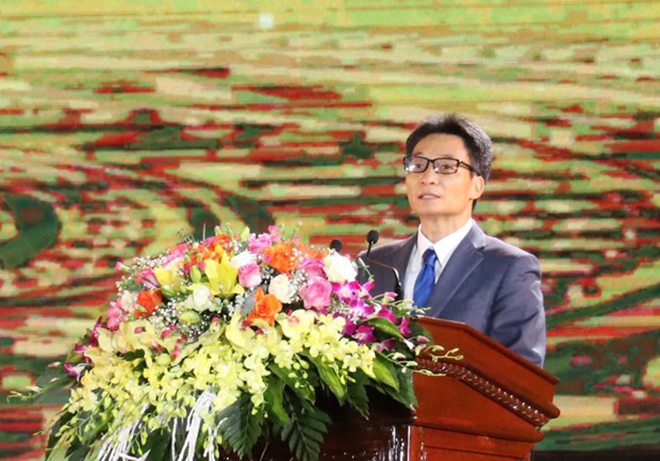 Phó Thủ tướng Chính phủ Vũ Đức Đam phát biểu tại Lễ khai mạc Năm Du lịch quốc gia 2021. (Ảnh: Đức Phương/TTXVN)
