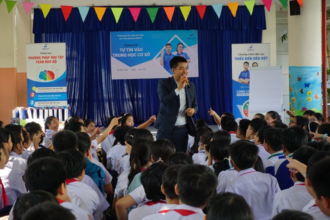 Hình ảnh của chương trình được triển khai tại Trường Tiểu học Nguyễn Du.