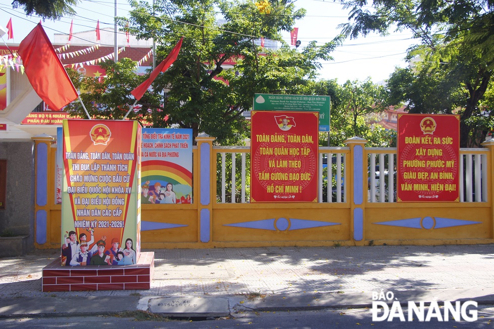  A publicity slogan is seen in Phuoc My Ward, Son Tra District.