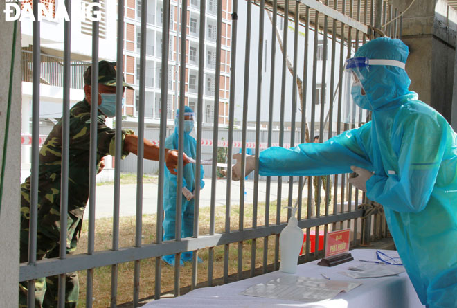 After the disinfection, those who are subject to quarantine and on duty at the dormitory will receive ballots in-person voting.