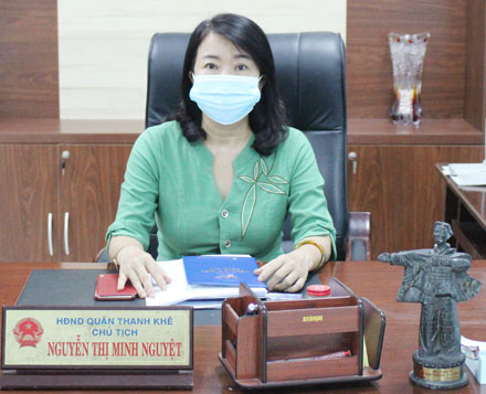 Bà Nguyễn Thị Minh Nguyệt, Phó Bí thư Thường trực, Chủ tịch HĐND quận Thanh Khê.