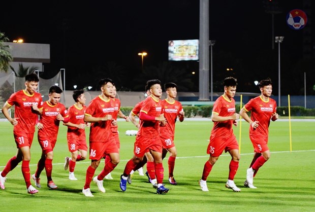 Vietnamese players train in the UAE (Photo: Vietnam Football Federation)