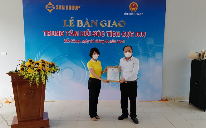 Sun Group chính thức bàn giao Trung tâm Hồi sức tích cực điều trị Covid-19 cho Bắc Giang