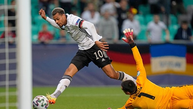 Lukas Nmecha ghi bàn thắng mang ngôi vương về cho U21 Đức. (Nguồn: Getty Images)