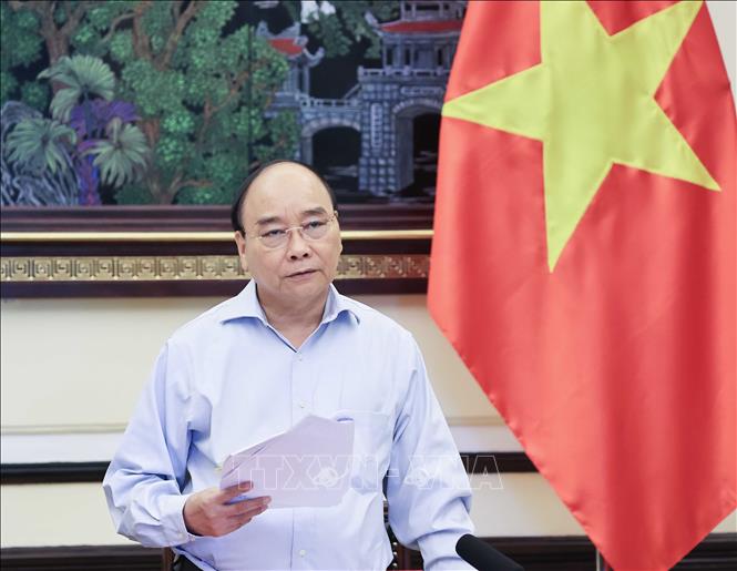 Chủ tịch nước Nguyễn Xuân Phúc, Trưởng ban Cải cách Tư pháp Trung ương phát biểu. Ảnh: Thống Nhất/TTXVN