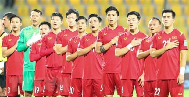 The Vietnamese national team advance to the third qualifiers of the 2022 FIFA World Cup for the first time. (Photo: VNA) 