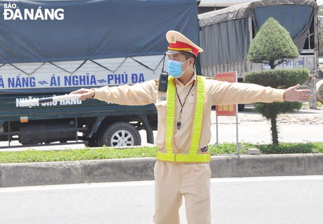 Due to the hot weather and constant observation of vehicles, the traffic police force have to strain their eyes to detect vehicles.