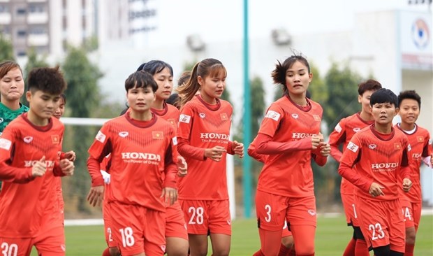 The Vietnamese women's team (Photo: VNA) 
