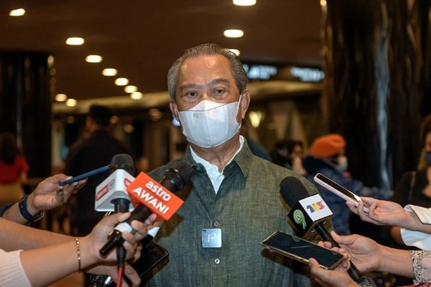 Malaysia Prime minister Tan Sri Muhyiddin Yassin during a press conference after reviewing the vaccination process at the Sunway Pyramid Convention Center on June 27. (Photo:  BERNAMA)