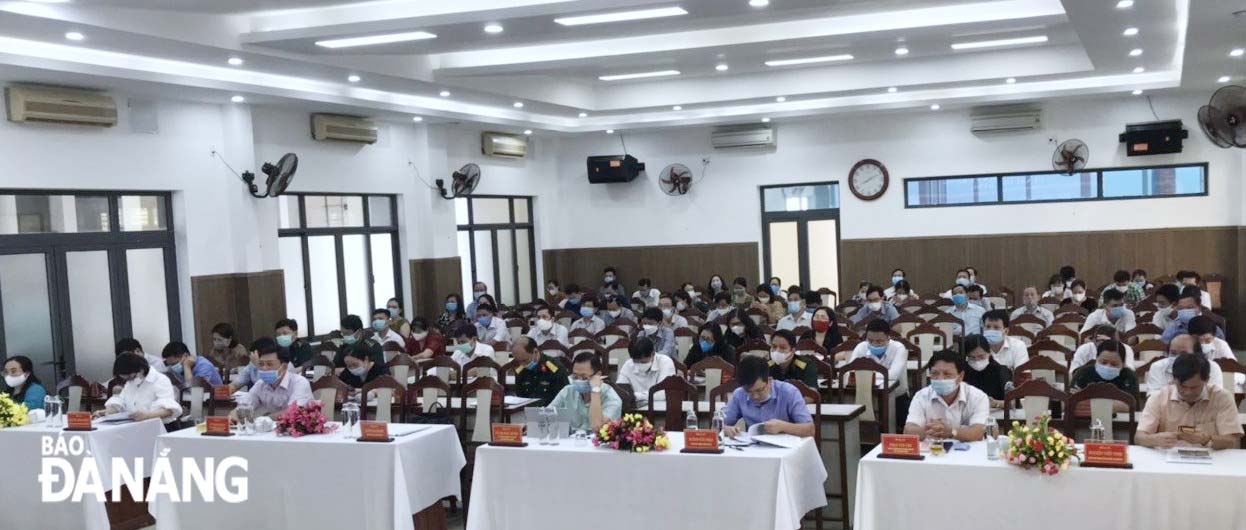 Các đại biểu dự hội nghị tại điểm cầu quận Hải Châu. Ảnh: CTV