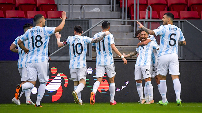 Đội tuyển Argentina đã vào vòng bán kết và đối thủ của họ là Colombia. Ảnh minh họa: thethaovanhoa.vn